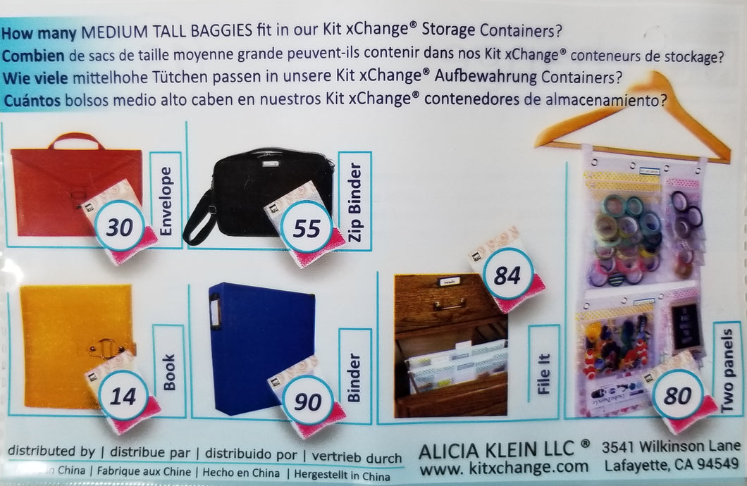 MED TALL BAGGIES-ROSE GOLD (4.3 x 3.4 capacity) ZipTop Storage Baggi –  Kit xChange Storage System